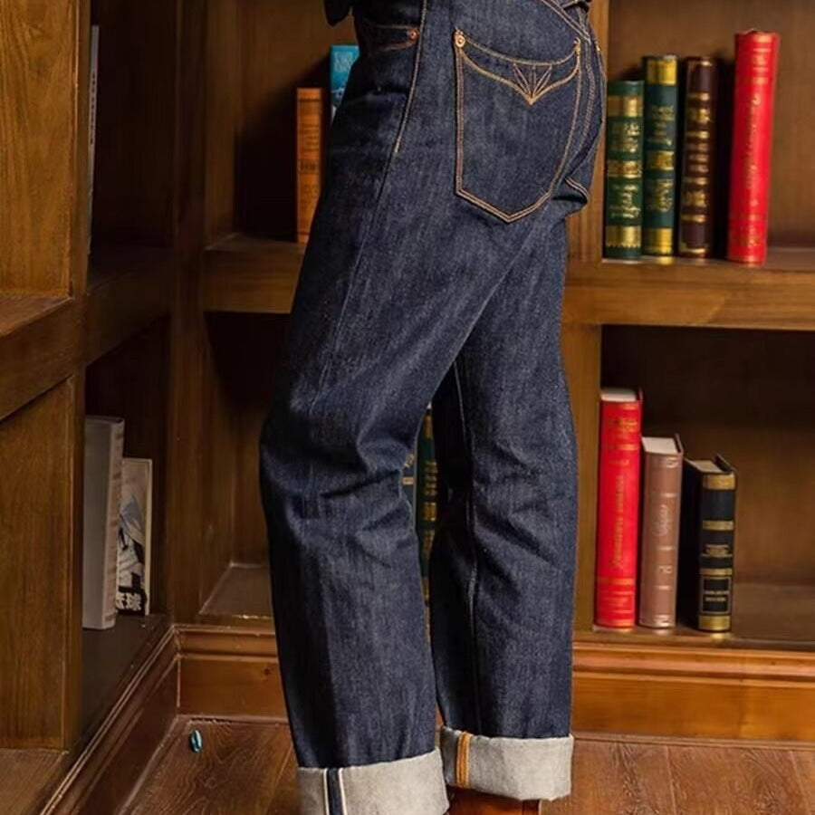 Jeanity Denim – Men's Vintage Straight-Leg Denim Jeans - Blue – JeanityDenimMensVintageStraightLegDenimJeansBlueBack20260215145413jpg