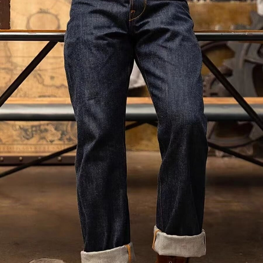 Jeanity Denim – Men's Vintage Straight-Leg Denim Jeans - Blue – JeanityDenimMensVintageStraightLegDenimJeansBlueLifestyle20260215145415jpg