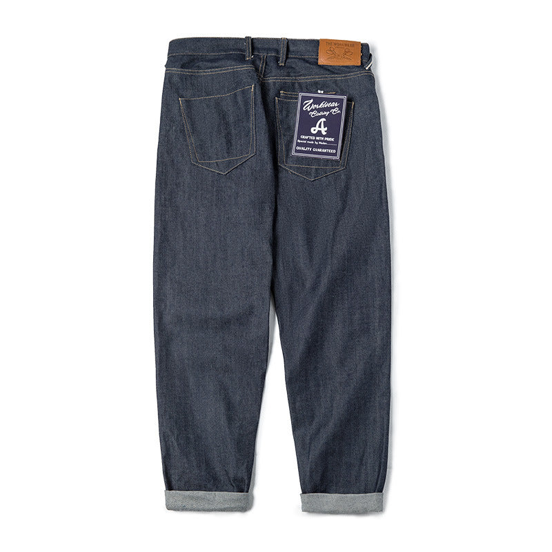 Jeanity Denim – Men's Vintage Straight-Leg Denim Jeans - Dark Blue – JeanityDenimMensVintageStraightLegDenimJeansDarkBlueBack20260215145307jpg