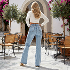 Mid-Rise Relaxed Flared Jeans - Elegant Commuter