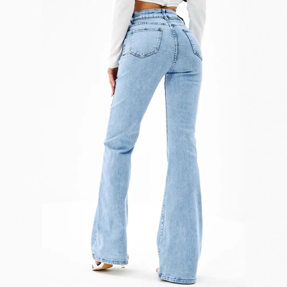Jeanity Denim – Mid-Rise Relaxed Flared Jeans - Elegant Commuter