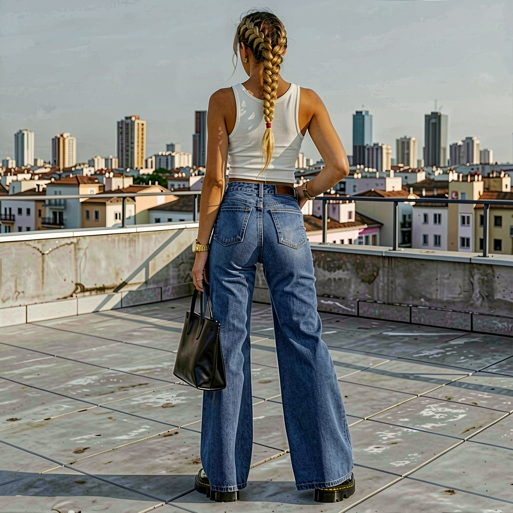 High-Rise Wide Leg Jeans - Classic Indigo
