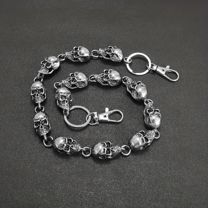 Jeanity Denim – Skull Waist Chain & Bag Clip — Heavy Metal Shackle – JeanityDenimSkullWaistChainBagClipHeavyMetalShackleSide20260311134243jpg