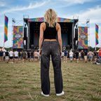 Wide Leg Low Waist Denim Jeans – Gray