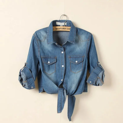 Jeanity Denim – Tie-Front Denim Shirt – JeanityDenimTieFrontDenimShirtFlat20260412025815webp