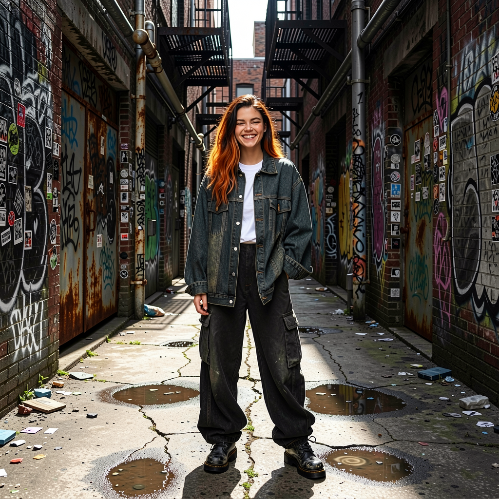 Jeanity Denim – Vintage Washed Denim Jean Jacket – JeanityDenimVintageWashedDenimJeanJacketPersonwithredhairstandinginagraffiticoveredalleyway20260526020826png