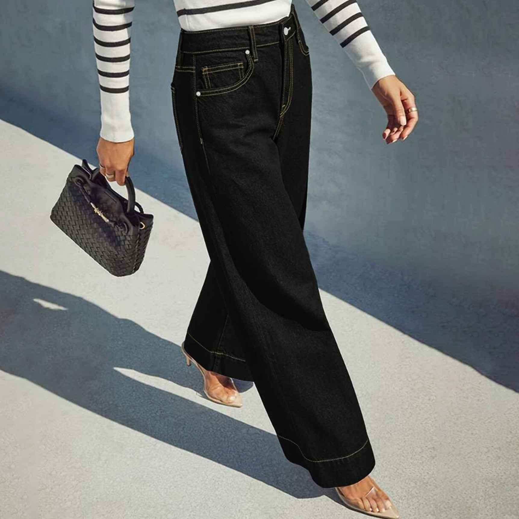 Jeanity Denim – Wide-Leg Denim Jeans – JeanityDenimWideLegDenimJeansBlackStraightLegJeans20260210073740jpg
