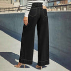 Jeanity Denim – Wide-Leg Denim Jeans – Black StraightLeg Jeans