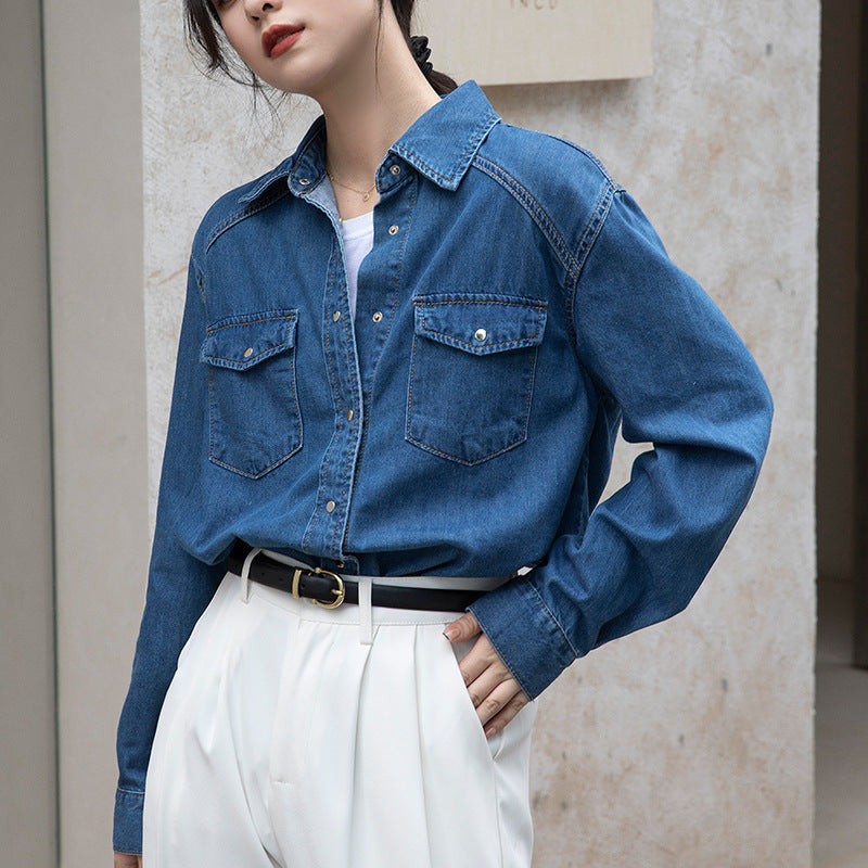 Jeanity Denim – Women's Classic Denim Shirt – JeanityDenimWomensClassicDenimShirtSide20260217011734jpg