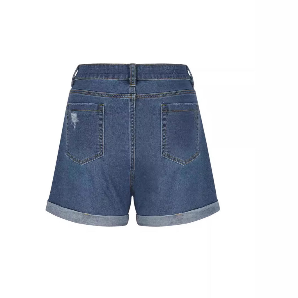 Jeanity Denim – Women's High Waist Denim Shorts – JeanityDenimWomensHighWaistDenimShortsDetail20260308123841jpg
