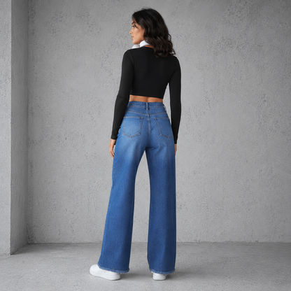 Jeanity Denim – Women's High Waist Loose Straight Leg Jeans