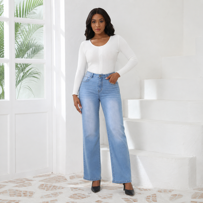 Jeanity Denim – Women's High Waist Straight Leg BBL Jeans – JeanityDenimWomensHighWaistStraightLegBBLJeansClose20260513000430png
