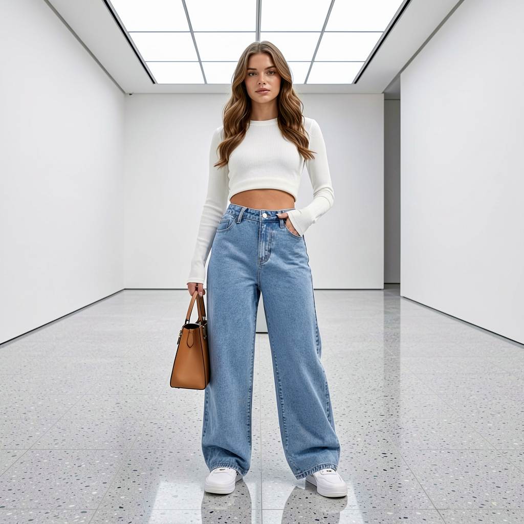 Jeanity Denim – Women's High Waist Straight Leg Washed Denim Jeans – JeanityDenimWomensHighWaistStraightLegWashedDenimJeansFlat20260526033607png