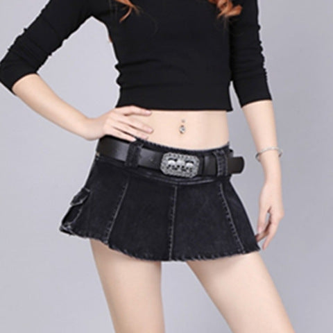 Jeanity Denim – Women's Pleated Ruffled Denim Skirt with Pockets – JeanityDenimWomensPleatedRuffledDenimSkirtwithPocketsSide20260221232543jpg