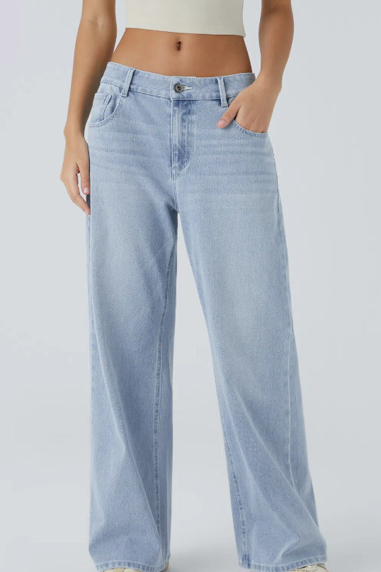 Jeanity Denim – Women's Retro Washed Denim Wide-Leg Jean Pants – JeanityDenimWomensRetroWashedDenimWideLegJeanPantsLightbluejeanswornbyapersononawhitebackground20260316060532jpg