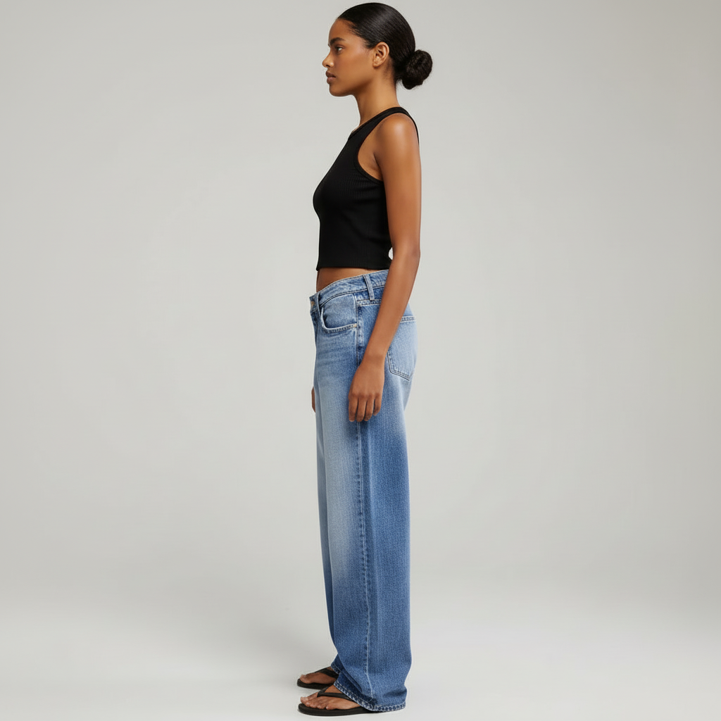 Jeanity Denim – Women's Sand Washed Loose Fit Straight Leg Jeans – JeanityDenimWomensSandWashedLooseFitStraightLegJeansSideViewFullBody20260328230929png