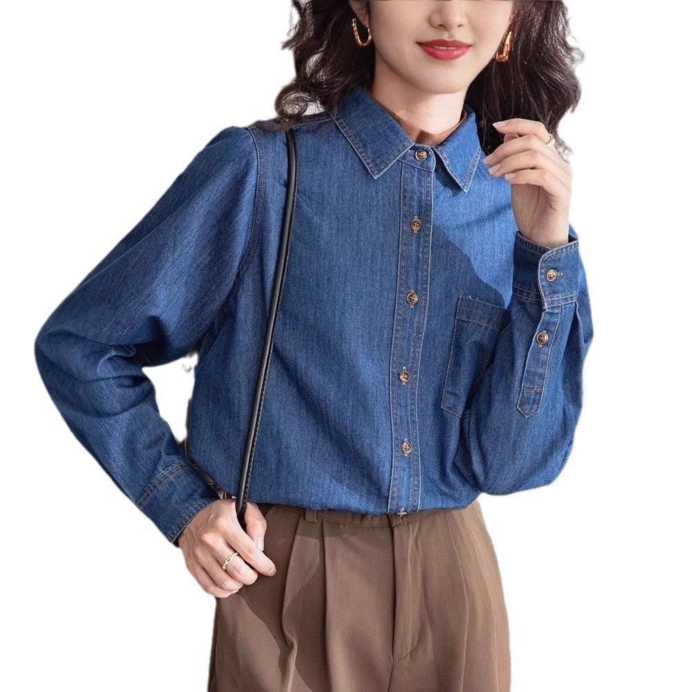Jeanity Denim – Women's Slim Fit Denim Shirt with Pockets – JeanityDenimWomensSlimFitDenimShirtwithPocketsBack20260217011751jpg