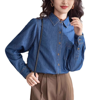 Jeanity Denim – Women's Slim Fit Denim Shirt with Pockets – JeanityDenimWomensSlimFitDenimShirtwithPocketsBack20260217011751jpg
