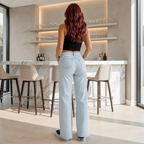 Women's Stretch Denim Wide Leg BBL Jeans - Slimming Fit