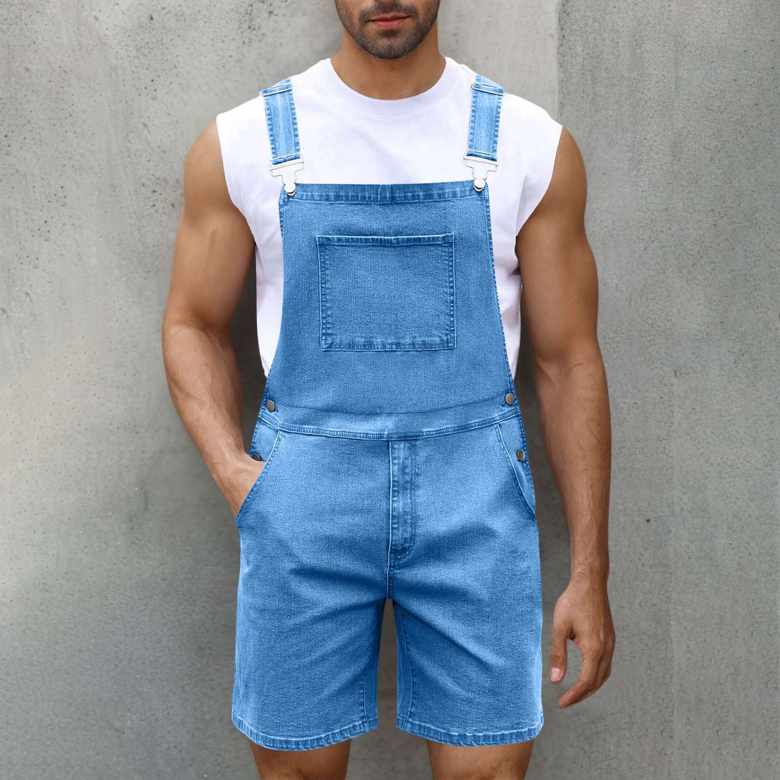 Men's Denim Short Overalls