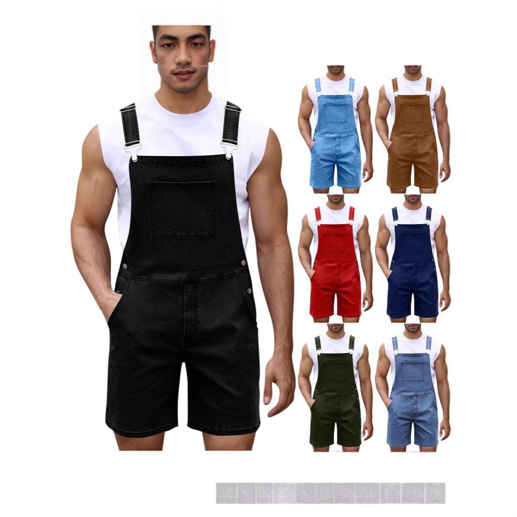 Men's Denim Short Overalls