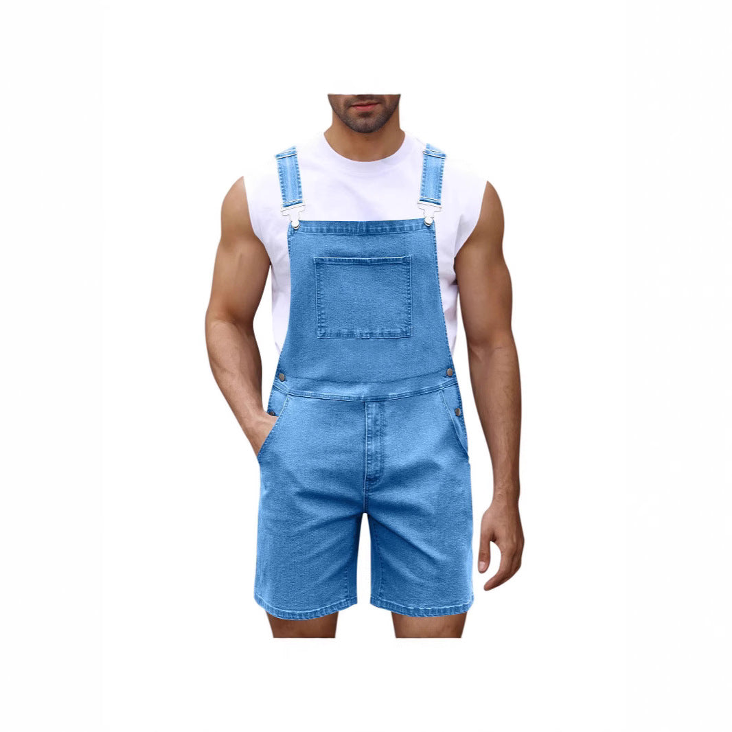 Men's Denim Short Overalls