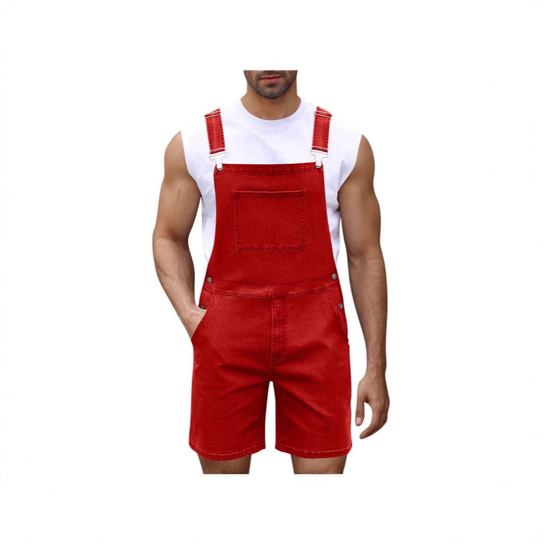 Men's Denim Short Overalls