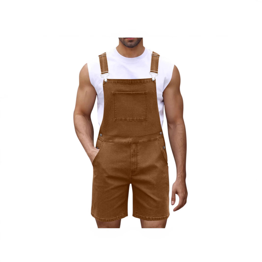 Men's Denim Short Overalls
