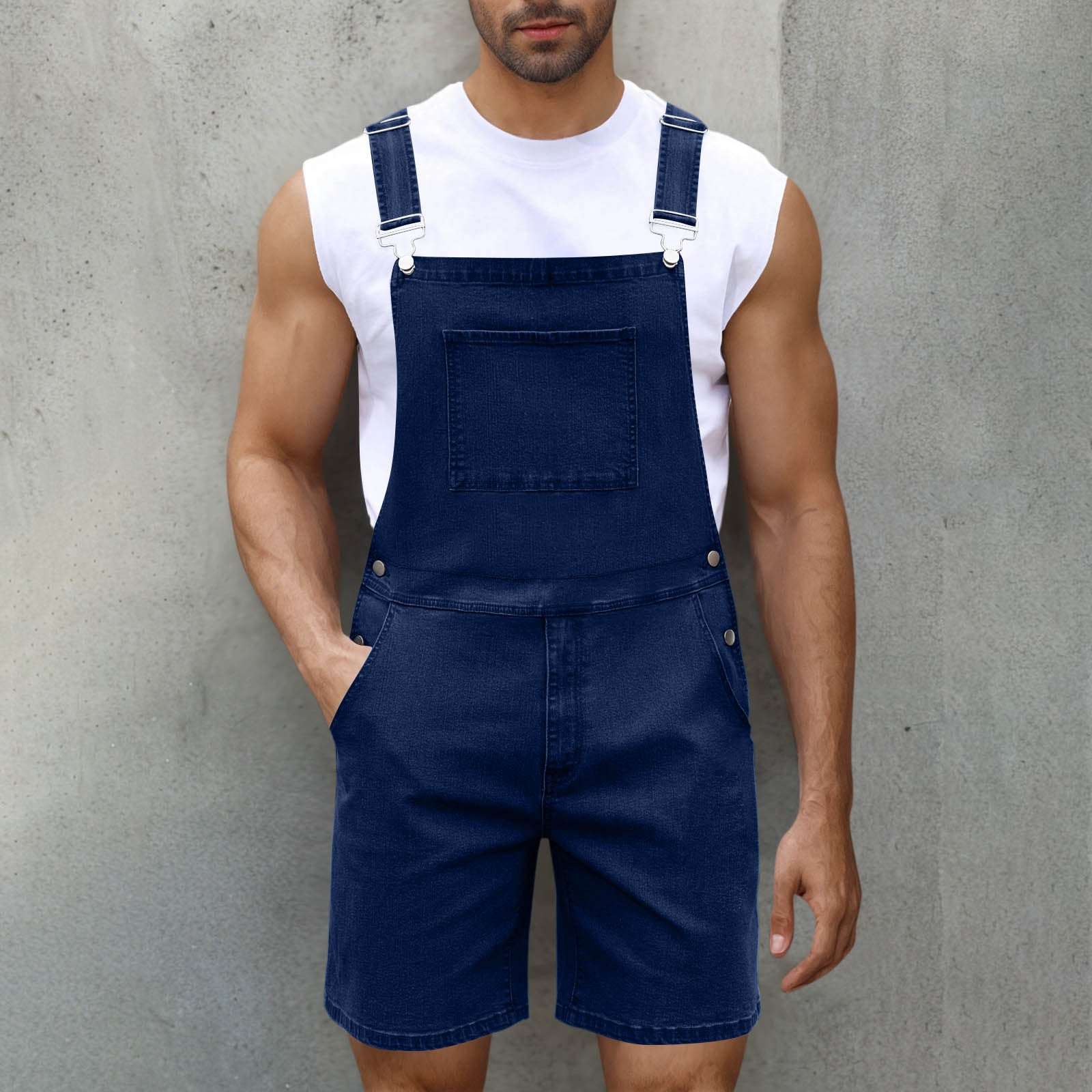 Men's Denim Short Overalls