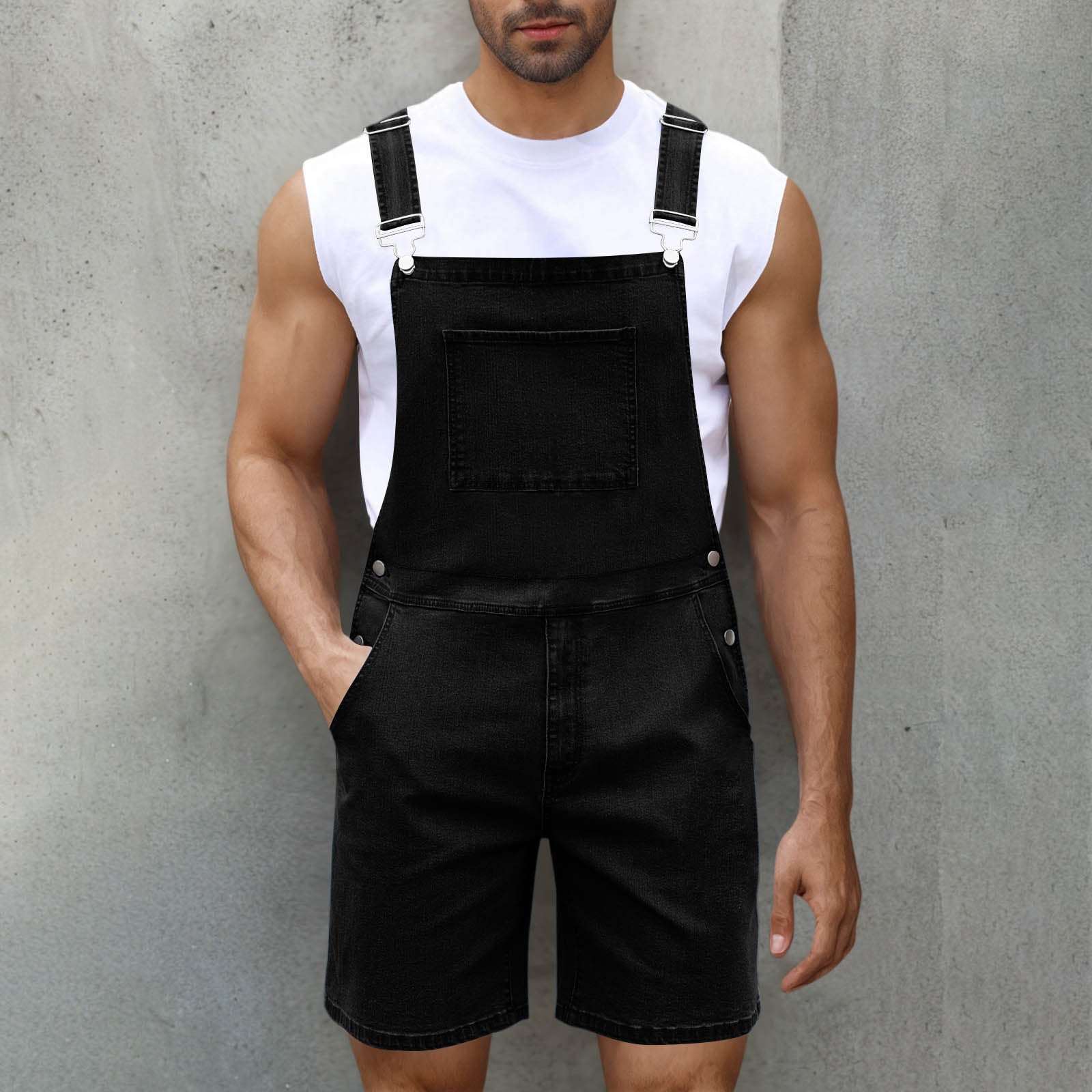 Men's Denim Short Overalls