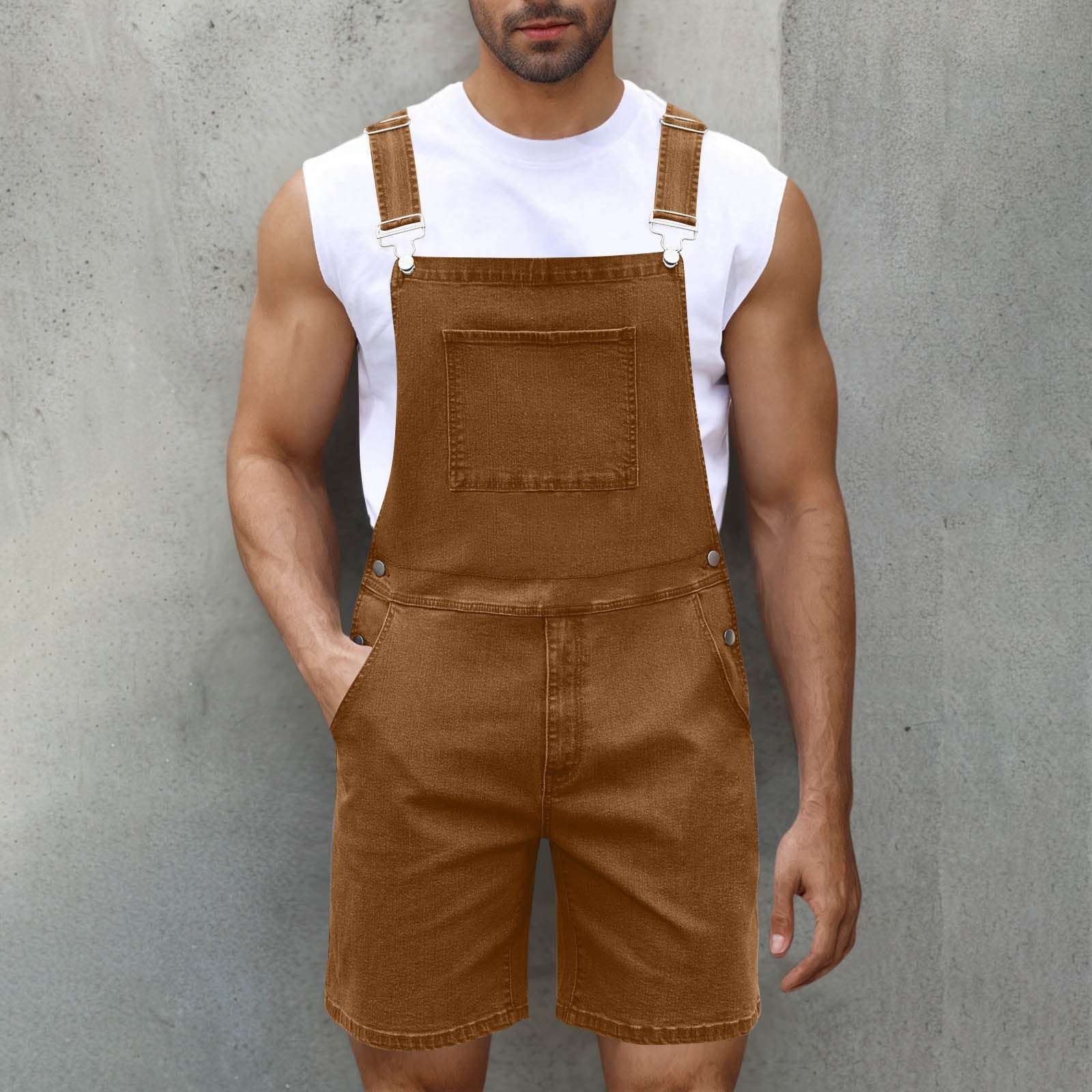 Men's Denim Short Overalls