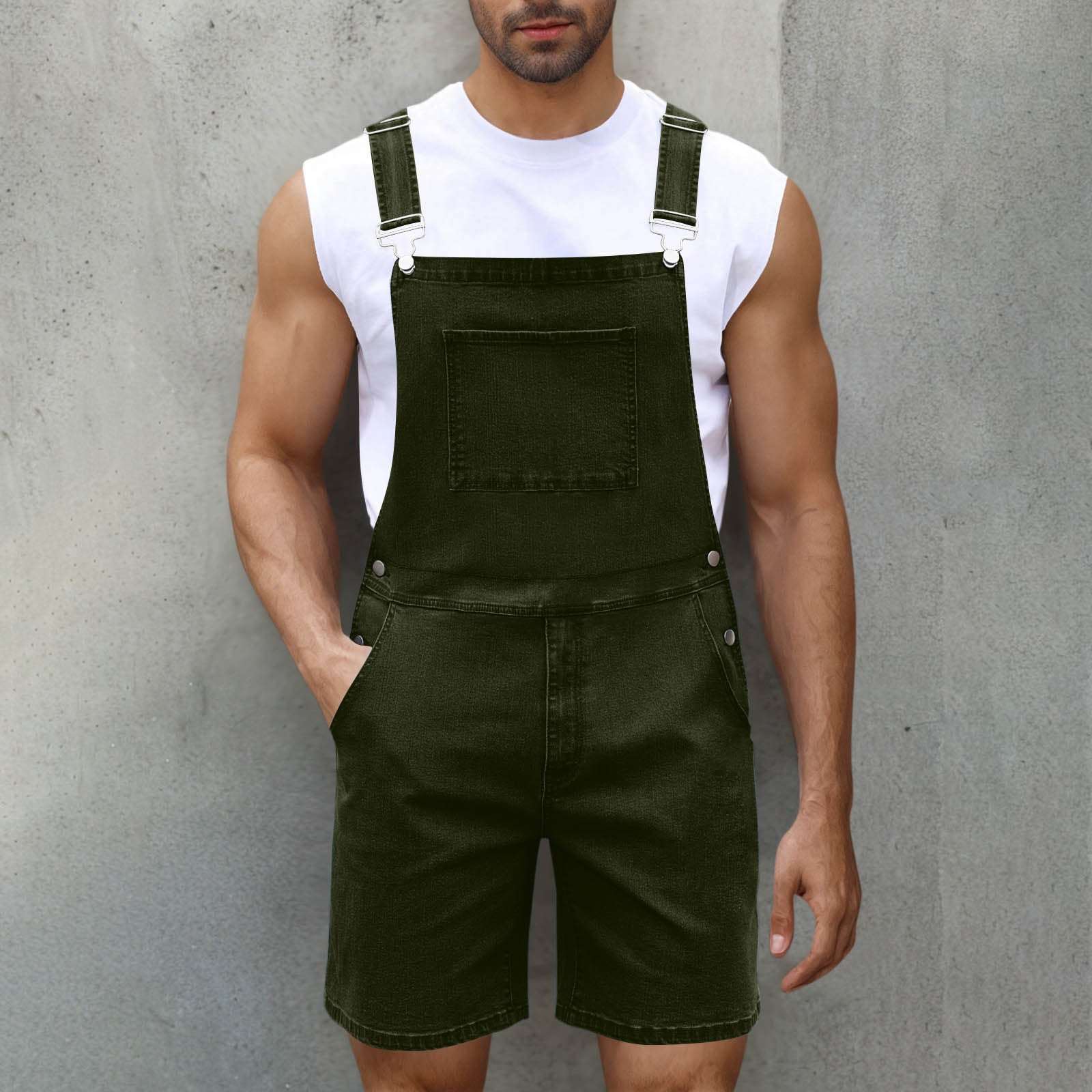 Men's Denim Short Overalls