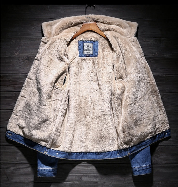 Men's Fleece Lined Thick Winter Denim Jacket