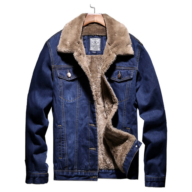 Men's Fleece Lined Thick Winter Denim Jacket