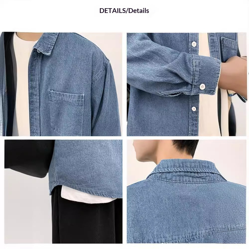Men's Denim Long-Sleeve Shirt