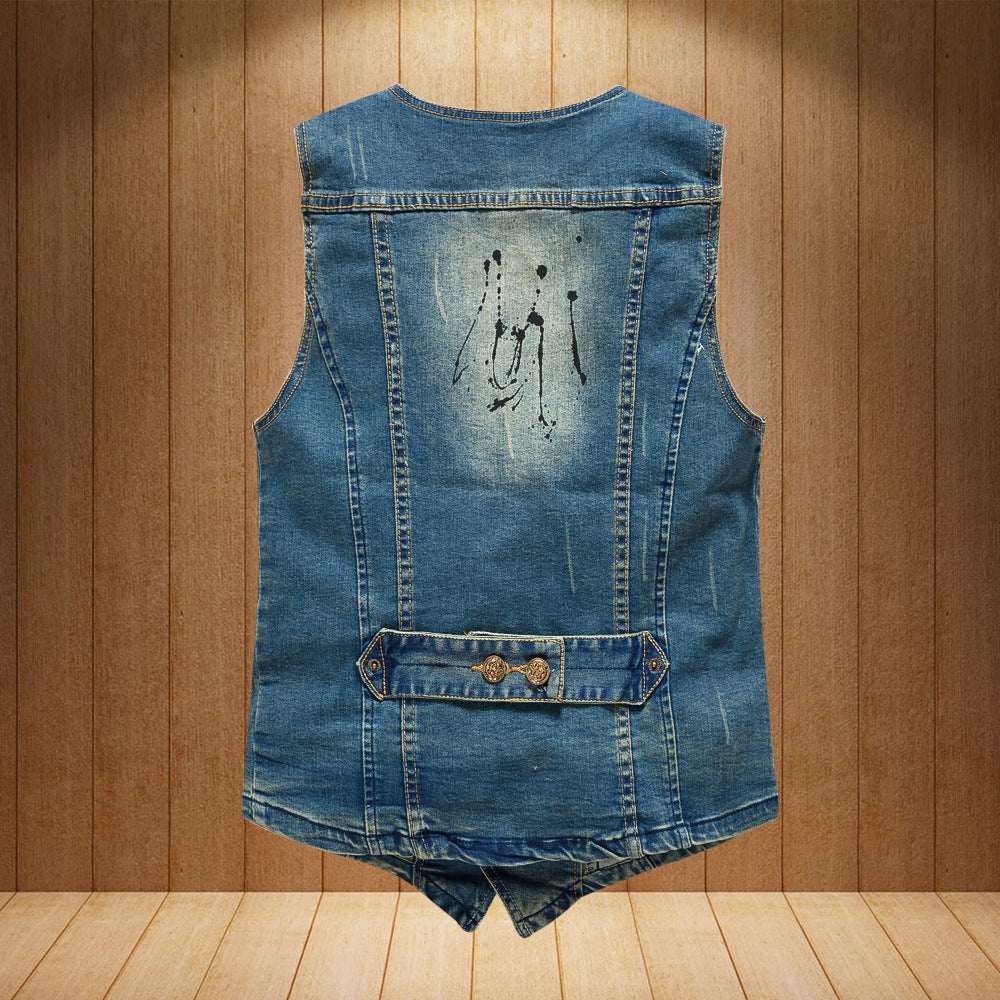 Men's Slim Fit Denim Vest