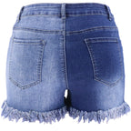 Women's Two Toned High Waist Denim Shorts