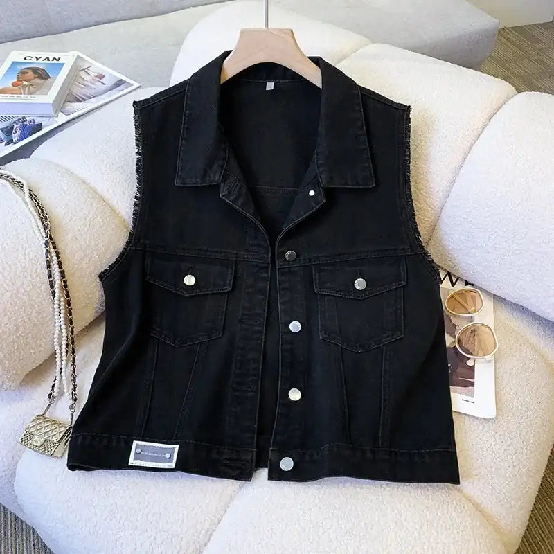 Black Denim Vest