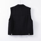 Women's Black Denim Vest