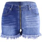Women's Two Toned High Waist Denim Shorts