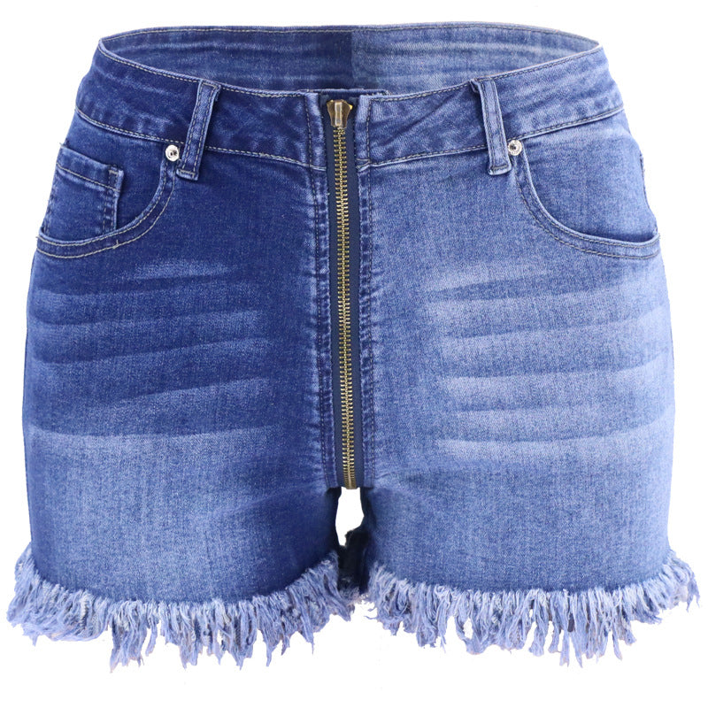 Women's Two Toned High Waist Denim Shorts