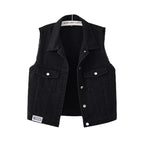 Women's Black Denim Vest