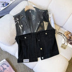 Black Denim Vest