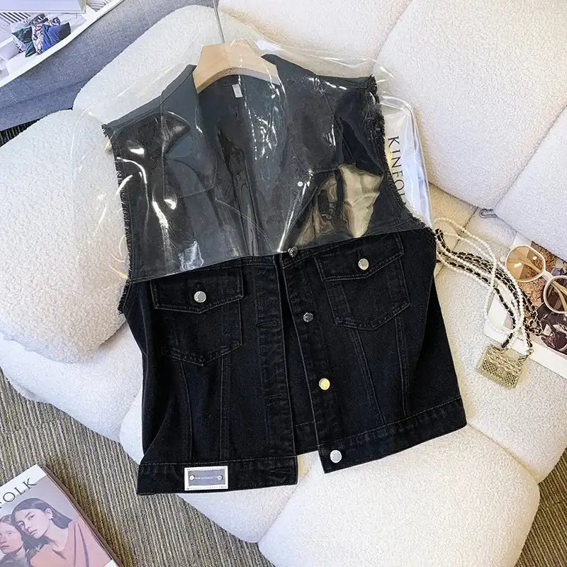 Black Denim Vest