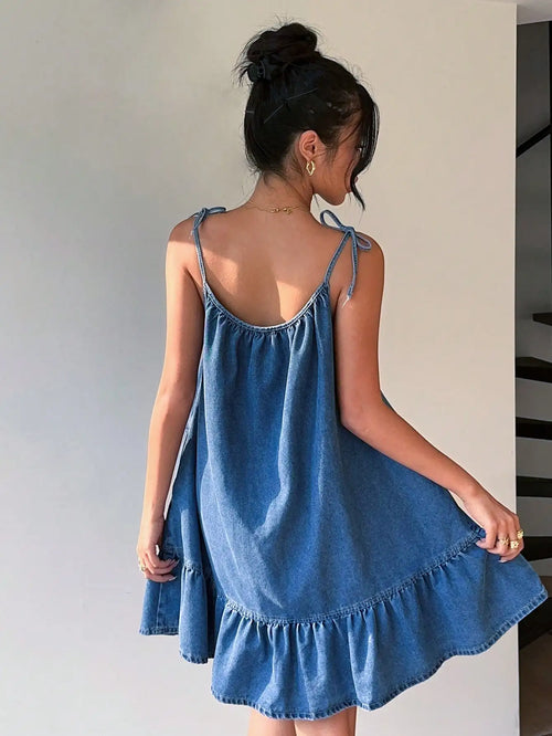 Bandeau Denim Dress