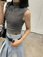 Denim Pleated A-Line Skirt