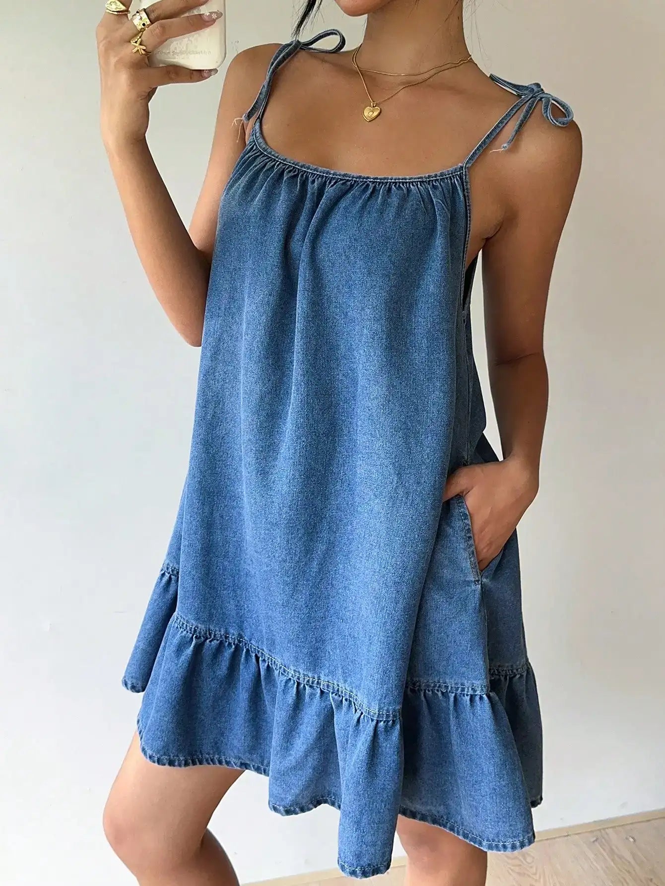 Bandeau Denim Dress