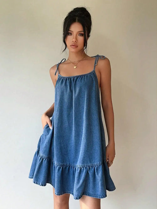Bandeau Denim Dress