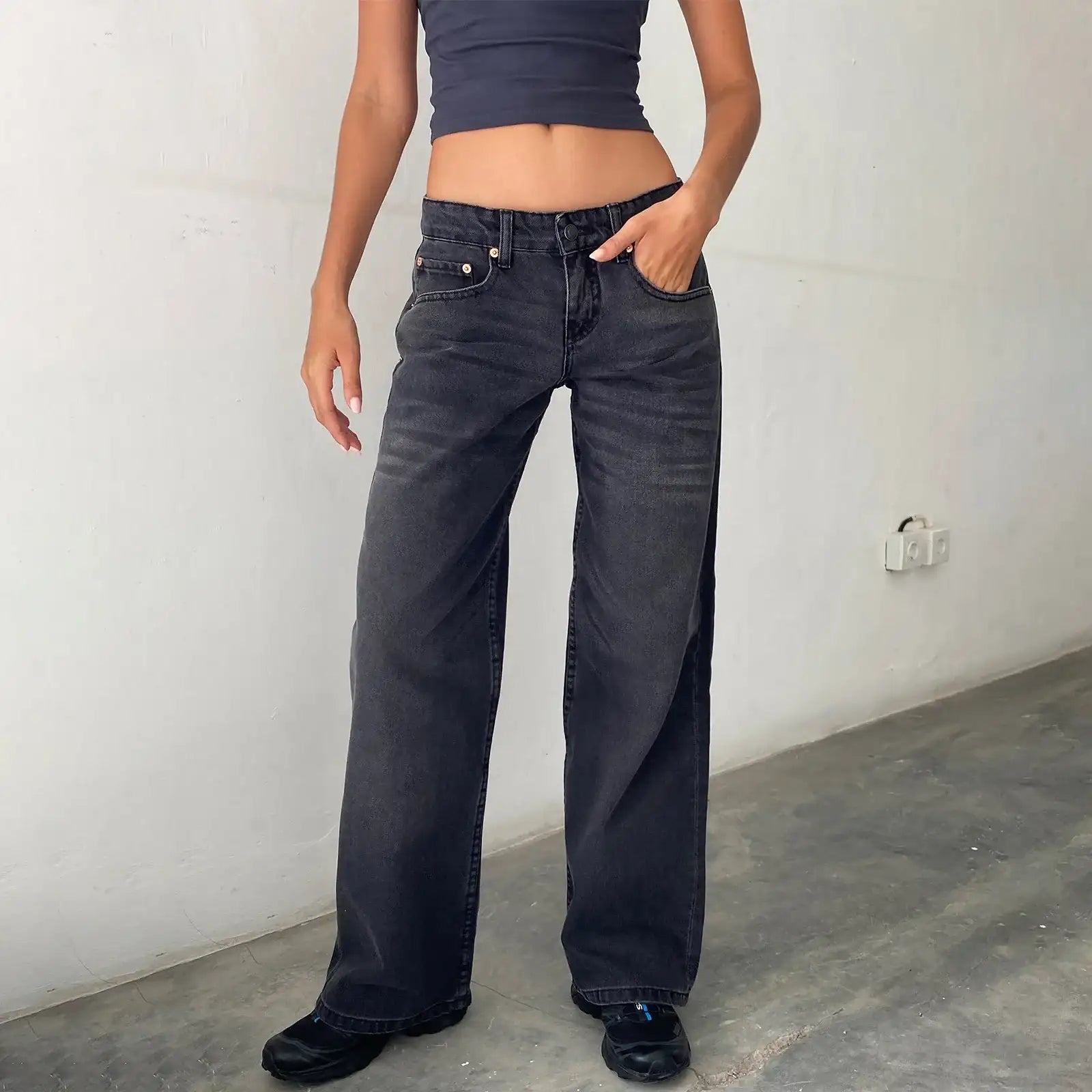 Women's Mid Rise Straight Leg Jeans