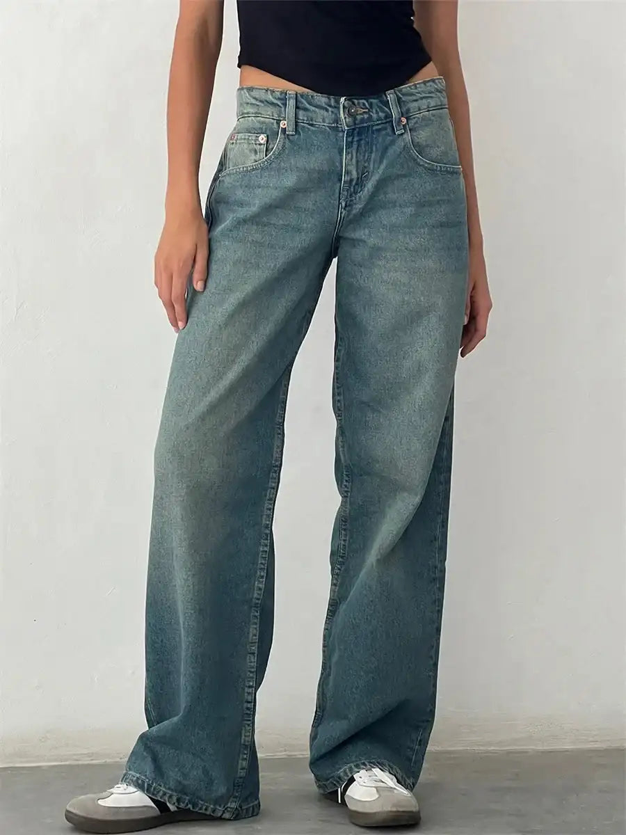 Women's Mid Rise Straight Leg Jeans